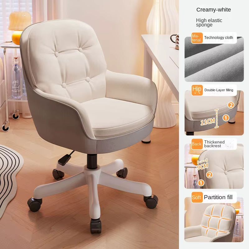 Comfortable Leisure Chair Is Suitable for Home Sedentary Office Chair Girls Bedroom Makeup Chair or Living Room Leisure Chair