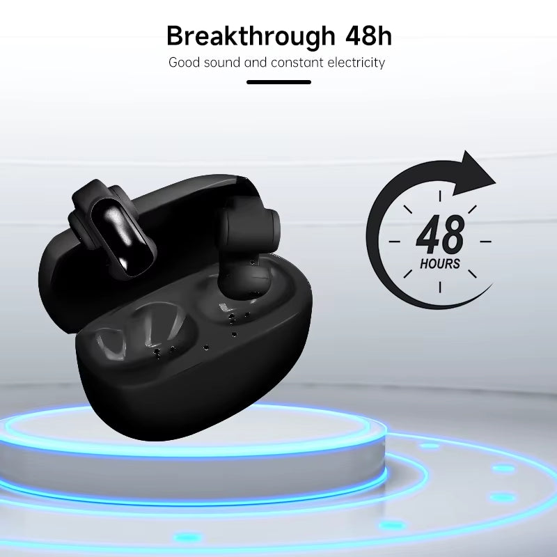 Open Ear Clip Earphones Noise Reduction for Working 17 Different Language Voice Control Waterproof Wireless Earphones