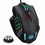 M908 RGB Backlight LED USB Wired Gaming Mouse 18 Programmable Mouse Buttons 12400 DPI