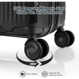 3-Piece Hardside Luggage Set with Spinner Wheels & TSA Lock, 20 Inch Carry On, 24 & 28 Inch Checked Suitcases