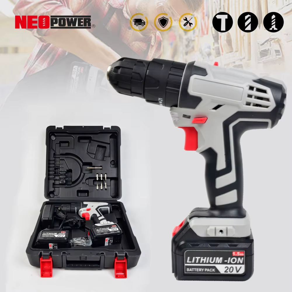 20V 10mm Cordless Electric Impact Drill and Screwdriver Compatible with Makita 18V Battery