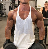 Plain Gym Fitness Bodybuilding Muscle Tank Tops Mens Running Sport Sleeveless Y-Back Vests Summer Cool Cotton Breathable Shirts