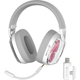 L60 Ultra-Light Gaming Headphone, 2.4G/Bt/Wired Tri-Mode, Wireless with Usb & Type C Receiver, Detachable Mic