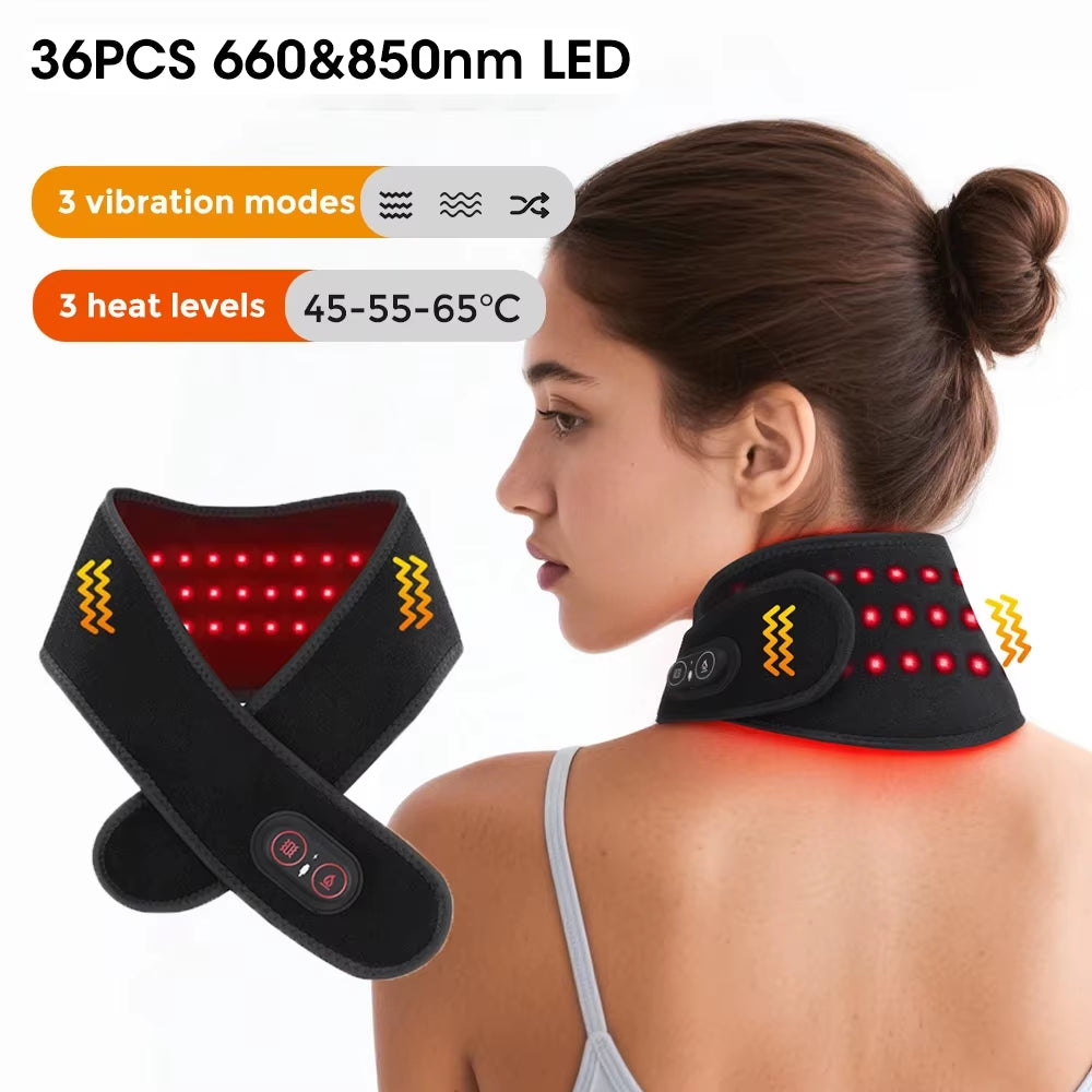 Electric Heating Ankle Massager 40PCS 660Nm LED Vibration Massage Red Light Ankle Brace Wrist Guard Left/Right Foot Hand Protect
