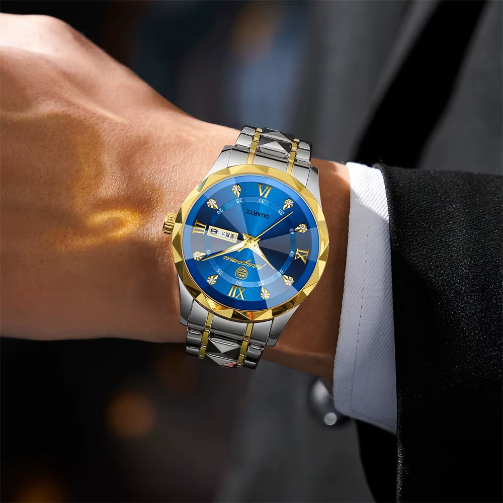PAAZOMU Luxury Men Watches Business Top Brand Man Wristwatch Waterproof Luminous Date Week Quartz Men'S Watch High Quality+Box