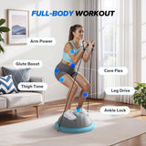 MERACH Balance Ball Trainer, 18 Inch Half Exercise Ball with Resistance Bands and Foot Pump, Half Yoga Ball