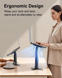 Metal Desktop Laptop Holder Riser Computer Stand Height Adjustable Portable Laptop Table Stand for 11-17.3" Device