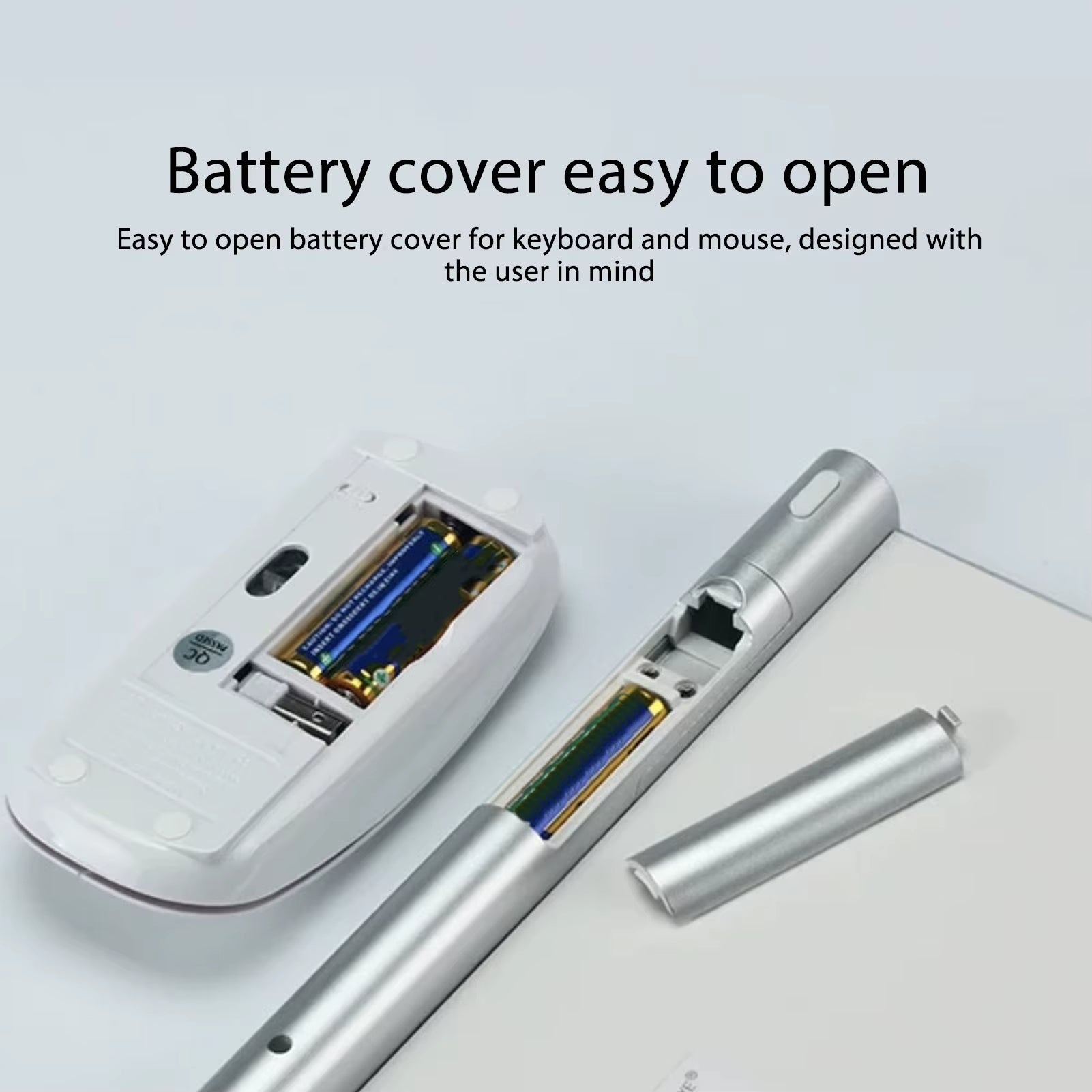 Wireless Keyboard Mouse Kit Slim Wireless Key Mouse Combo Portable Beautiful Power Saving Silent Button LED Indicator for Home