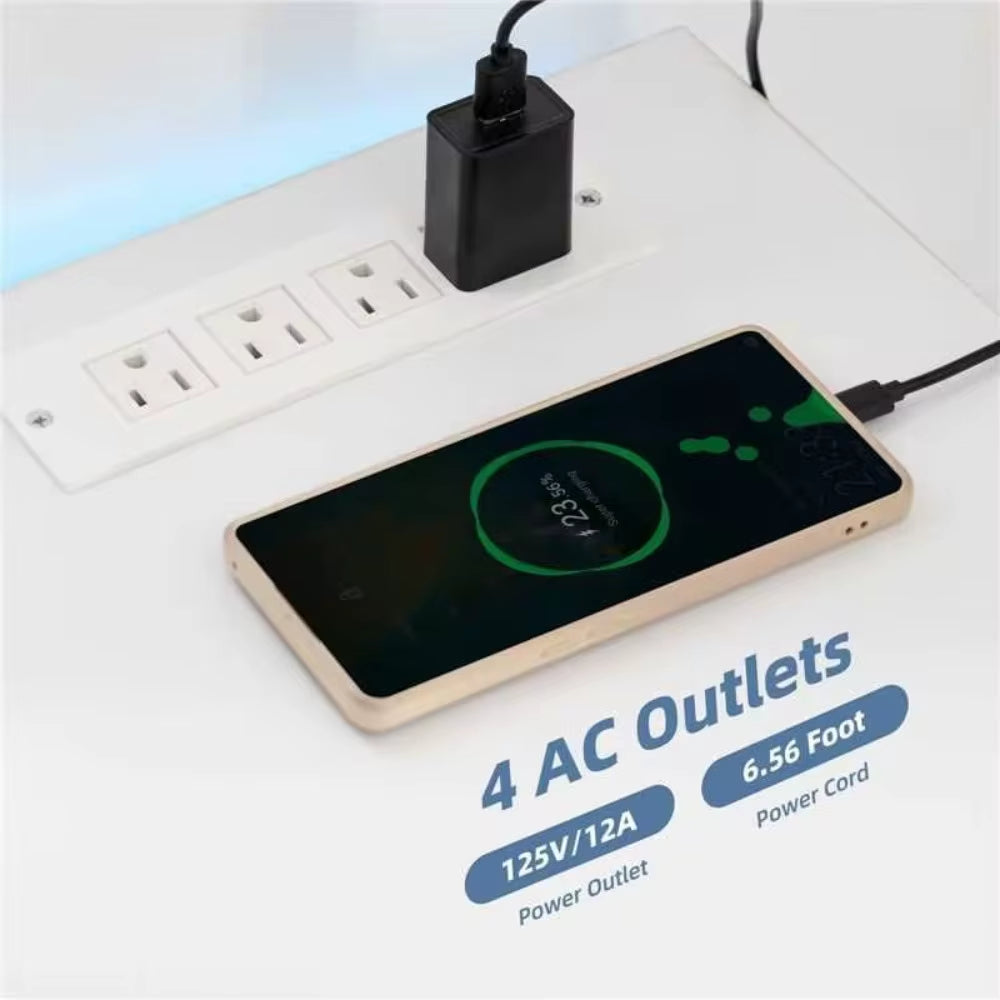 LED TV Stand for 55/50/43/40/32 Inch TV - Modern Entertainment Center with Power Outlets, Gaming Console Cabinet