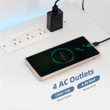 LED TV Stand for 55/50/43/40/32 Inch TV - Modern Entertainment Center with Power Outlets, Gaming Console Cabinet