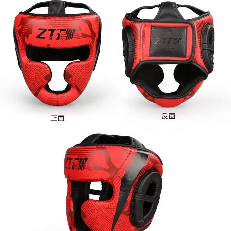 PU Boxing Helmet Leather Safety Protect Boxing Gear Equipment Head Guard Free Fight Sport Headgear