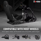 Racing Simulator Cockpit with Seat for Logitech, Thrustmaster, and Fanatec Steering Wheels: Compatible with G25, G27, G923, And