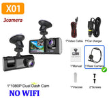 2/3 Channel WIFI APP Control Car Dvr 1080P Dash Cam for Cars Front and Rear View Recorder Video Car Camera for Car Assecories