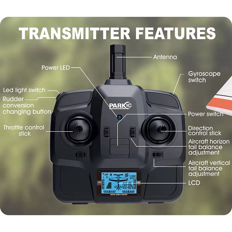 【C0】 2.4G F949 LCD Version RC Airplane Cessna 182 3D6G 3Ch Fixed Wing Plane Outdoor Drone RTF with Gyroscope and Night