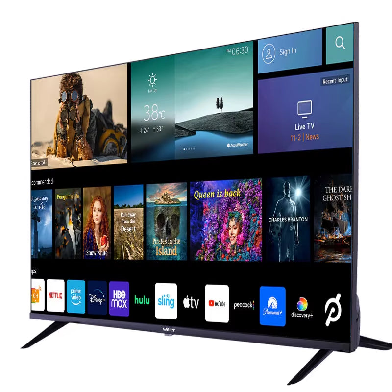 55 Inch 4K Android Smart TV Ultra HD with Wifi Built-In Youtube Netflix Support Ultra Thin Frameless Design 100-240V OEM ODM