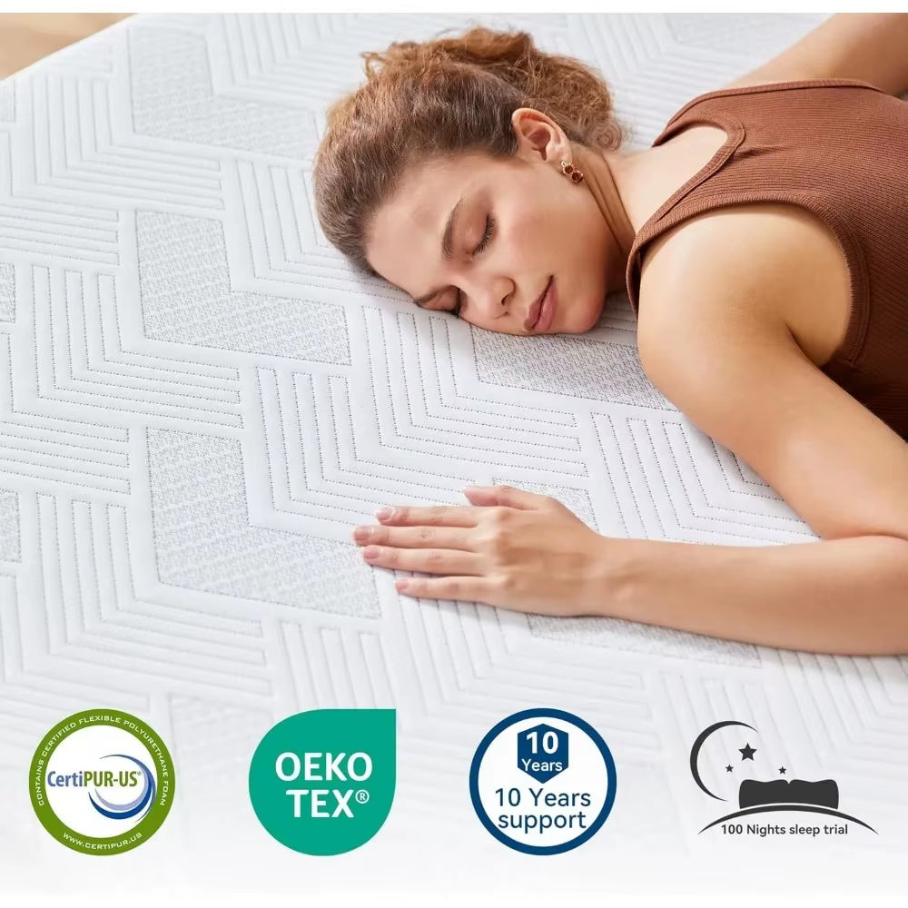 12 Inch Queen Mattress Medium Firm, Cooling Gel Memory Foam Queen Size Mattress in a Box for Pressure Relief, Certip，Customized