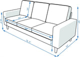 3-Seater Upholstered Fabric Sofa for Small Living Room, Dorm, Small Spaces (Grey) Sofa Set Living Room Furniture