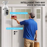 Wifi IP Camera Bulb Cam 1080P Wireless Baby Monitor AI Tracking Security Video Surveillance Pet Cam Indoor