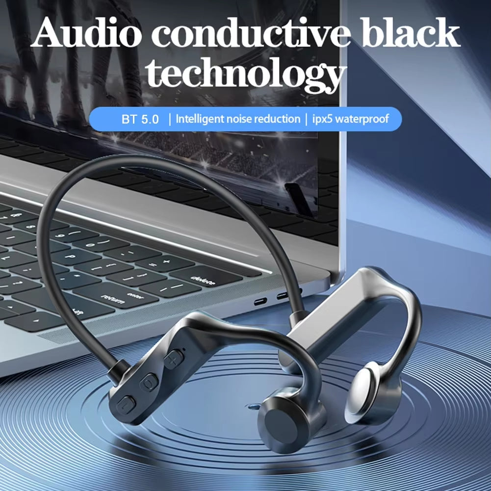 Wireless Headphones Handfree Bone Conduction Headphones Bluetooth-Compatible Comfortable to Wear for Outdoor Sports