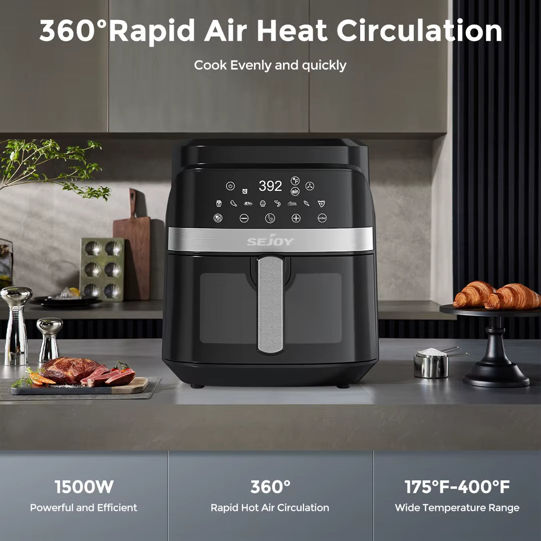 Air Fryer 8-In-1,6 Quart Electric Hot Fryer Oven Oilless Cooker,Roast, Bake, plus Bake,Dehydrate, and Keep Food Warm