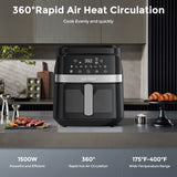 Air Fryer 8-In-1,6 Quart Electric Hot Fryer Oven Oilless Cooker,Roast, Bake, plus Bake,Dehydrate, and Keep Food Warm