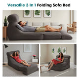 Ergonomic Folding Sofa Bed Living Room Modern Corduroy with Back Lumbar Support Convertible Comfy Sleeper Chair for Bedroom