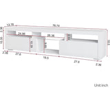 White Floating TV Stand, LED TV Stand for 70/75/80/85 Inch TV, Wall Mounted Entertainment Media Center TV Console