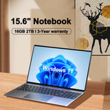 NEW 15.6" Ultra Slim Laptop 16GB RAM 2TB SSD  N3700 Notebook Gamer 1920*1080 Display Office Study Computer PC Windows11 Pro