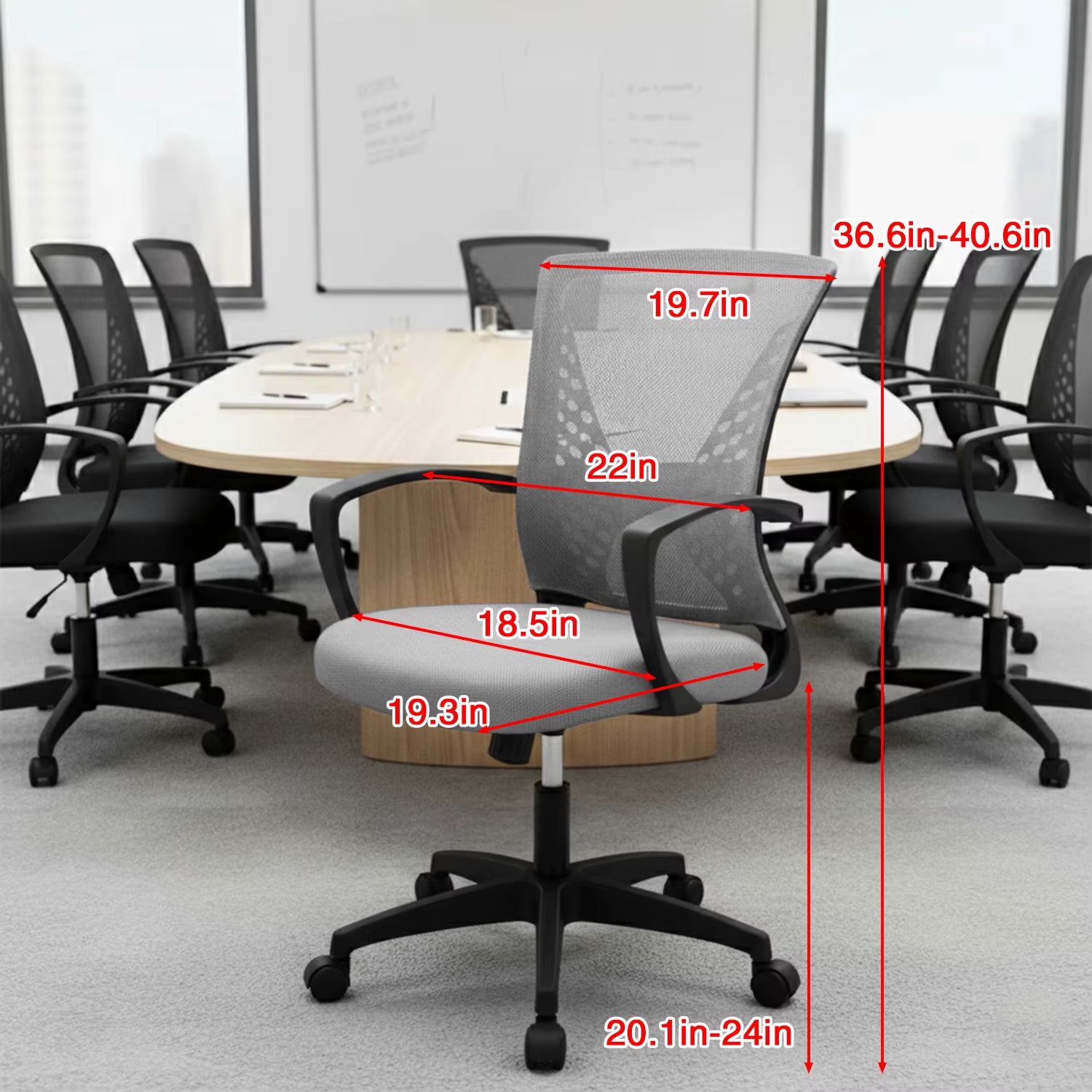 Ergonomic Mid Back Mesh Office Chair with Lumbar Support and Armrests