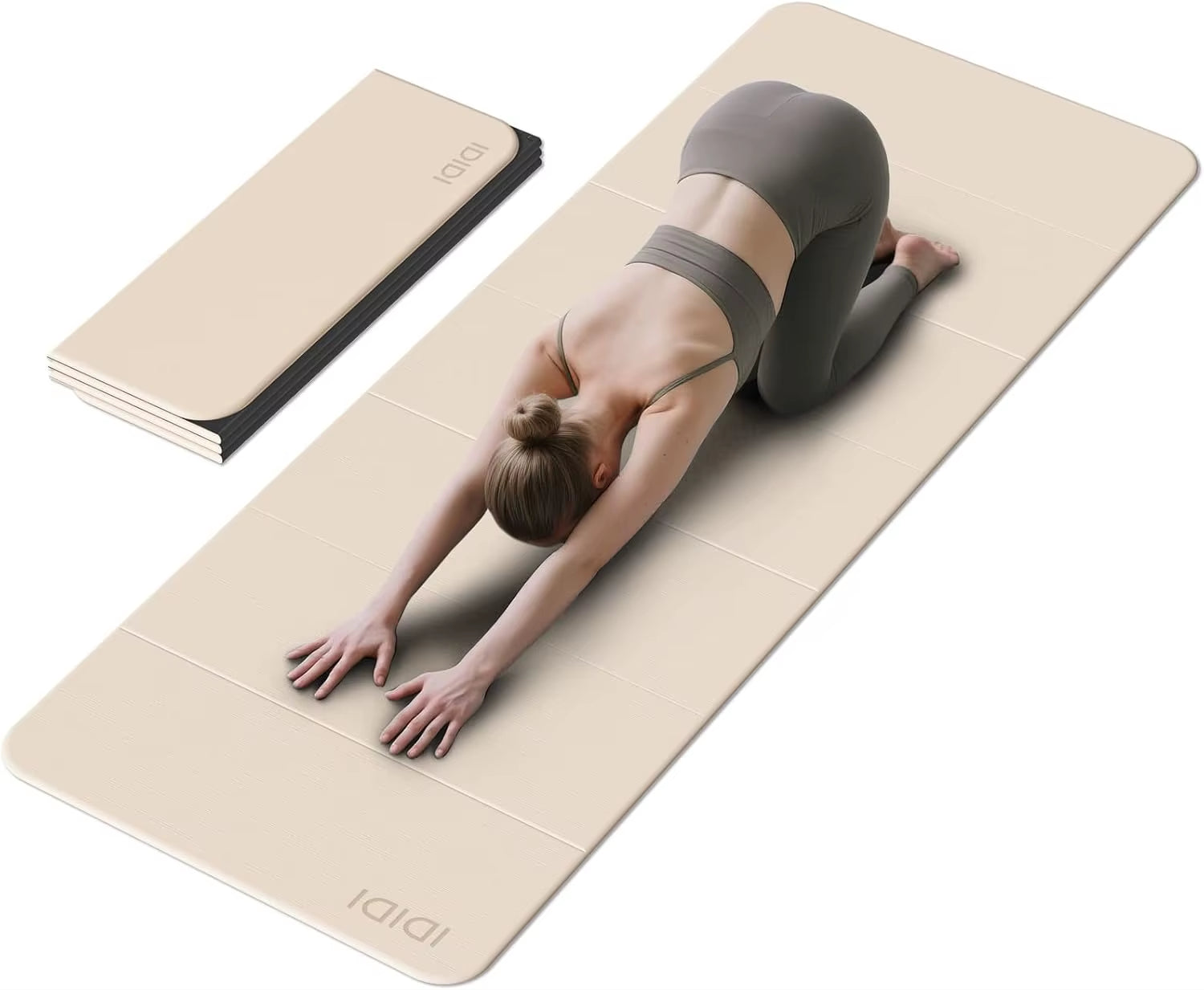 Foldable Yoga Mat Extra Thick & Large (74" X 31.5" X 0.32"), Double-Sided Non Slip & Lightweight Fitness Mat