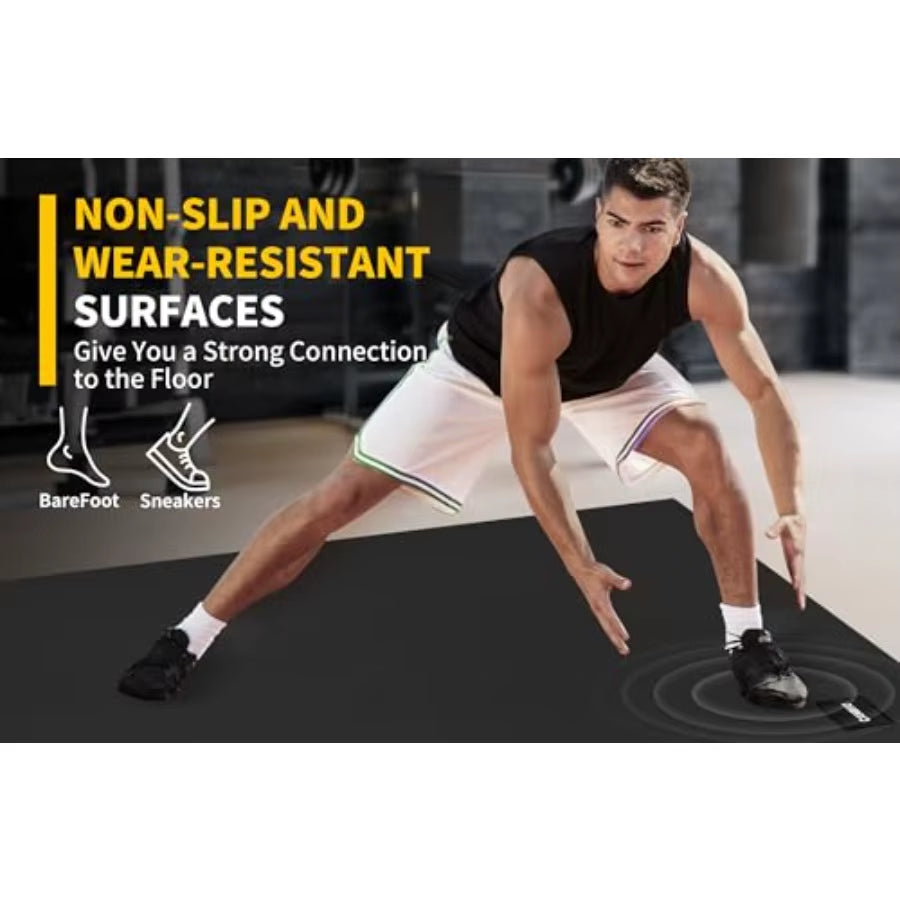 CAMBIVO Large Exercise Mat for Home Workout 8'X6'/7'X5'/6'X4' 7 Mm Extra Thick Exercise Mat for Home Gym Shoe-Friendly Non-Slip