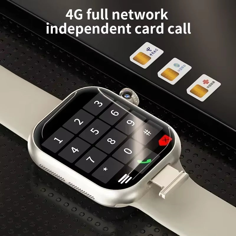 2025 New 4G Full Network Android Smart Watch SIM Card GPS WIFI Rotary Camera Multi Sport Mode Health Tracking Fitness Monitor