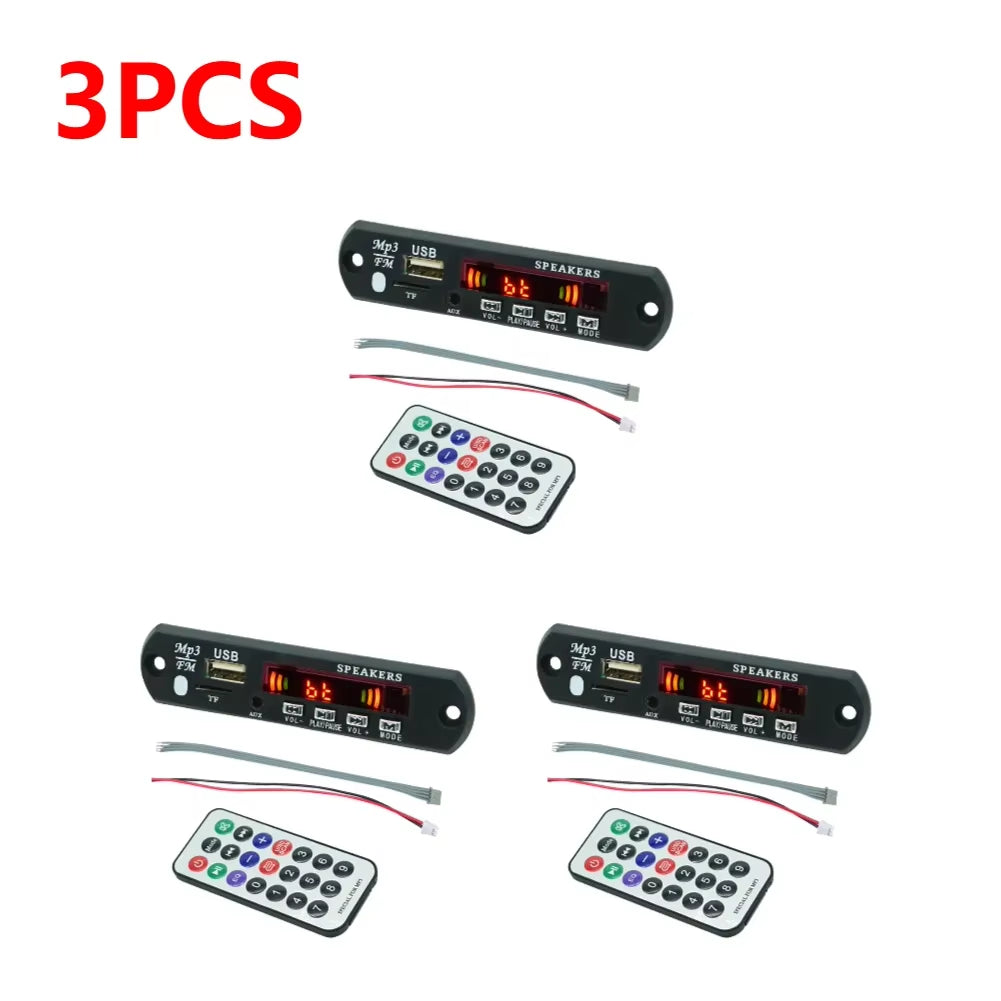 1-5PCS 5/12V MP3 Player Decoder Board USB TF FM Radio Bluetooth-Compatible 5.0 Wireless Music Player Module with Remote Control