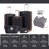 Luggage Sets 5 Pieces,Hardshell Suitcase Set with Double Spinner Wheel,Travel Case with TSA Lock and Weekend Duffle Bag