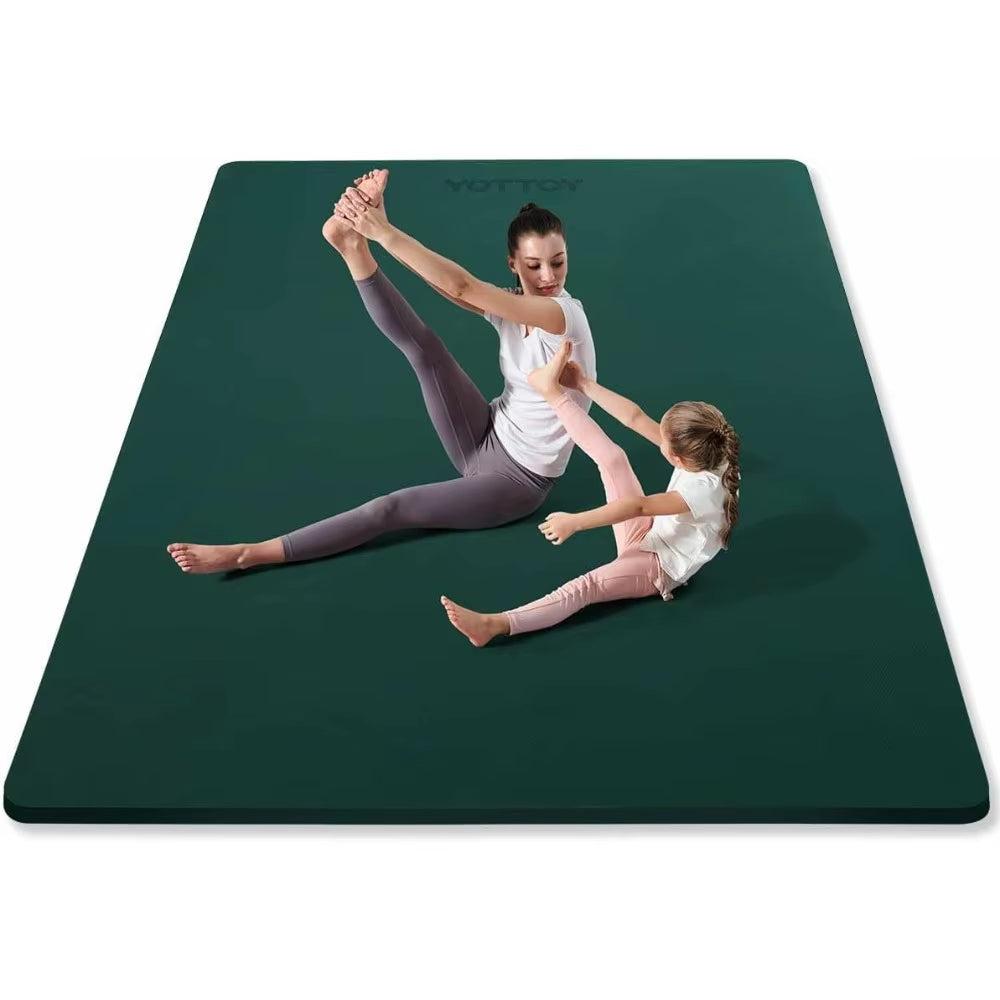 YOTTOY Large Yoga Mat (75 * 52 * 1/2Inch),Extra Wide TPE Exercise Mat,Non-Slip Workout Mat for Pilates