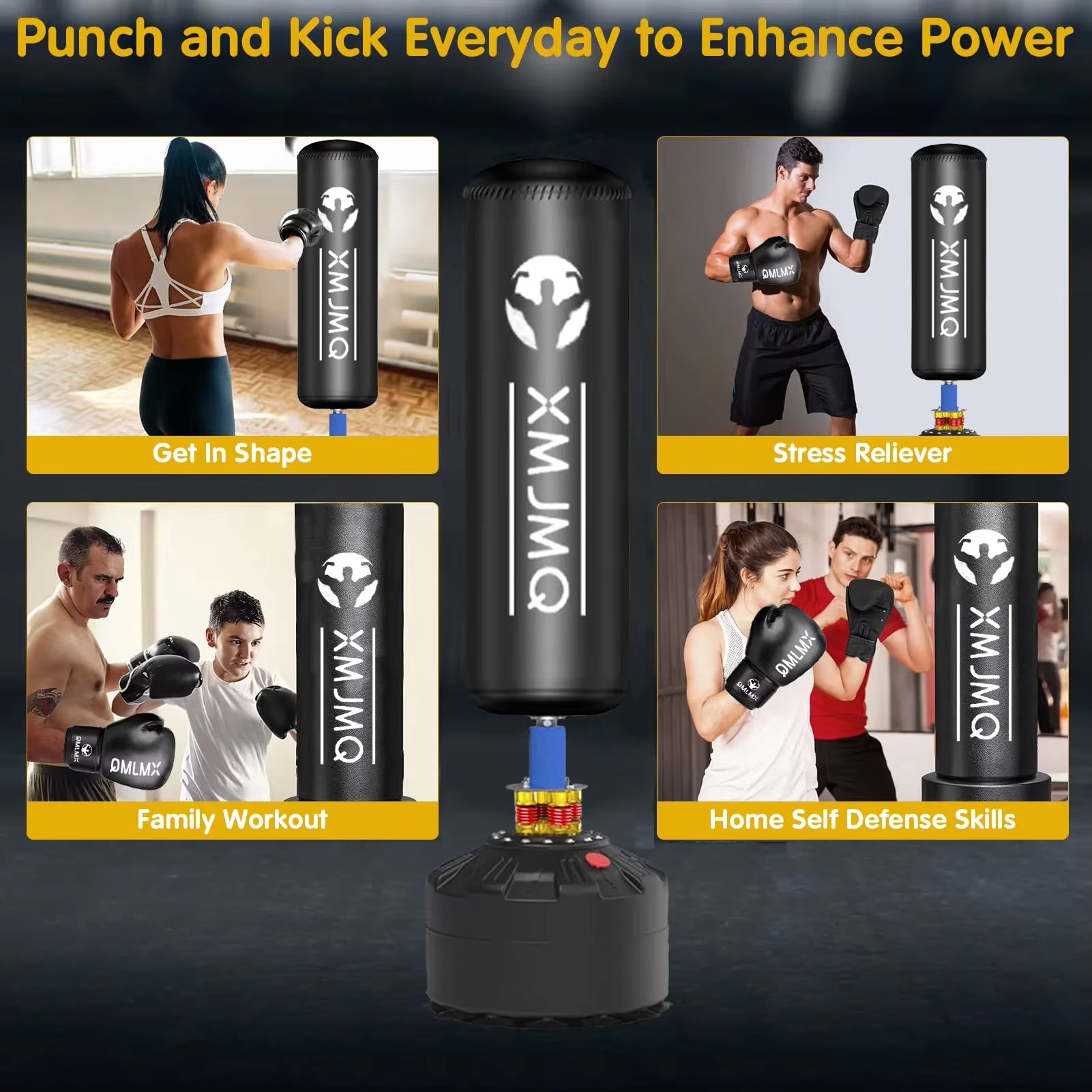 Standing Boxing Post with Gloves, Home Fighting Training Sandbag, Boxing Bag with Suction Cup, Holiday Gift for Sports Men