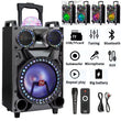 12" Portable Bluetooth Speaker Loud Subwoofer Heavy Bass Party FM DJ LED AUX USB TF Wiith Microphone and Remote