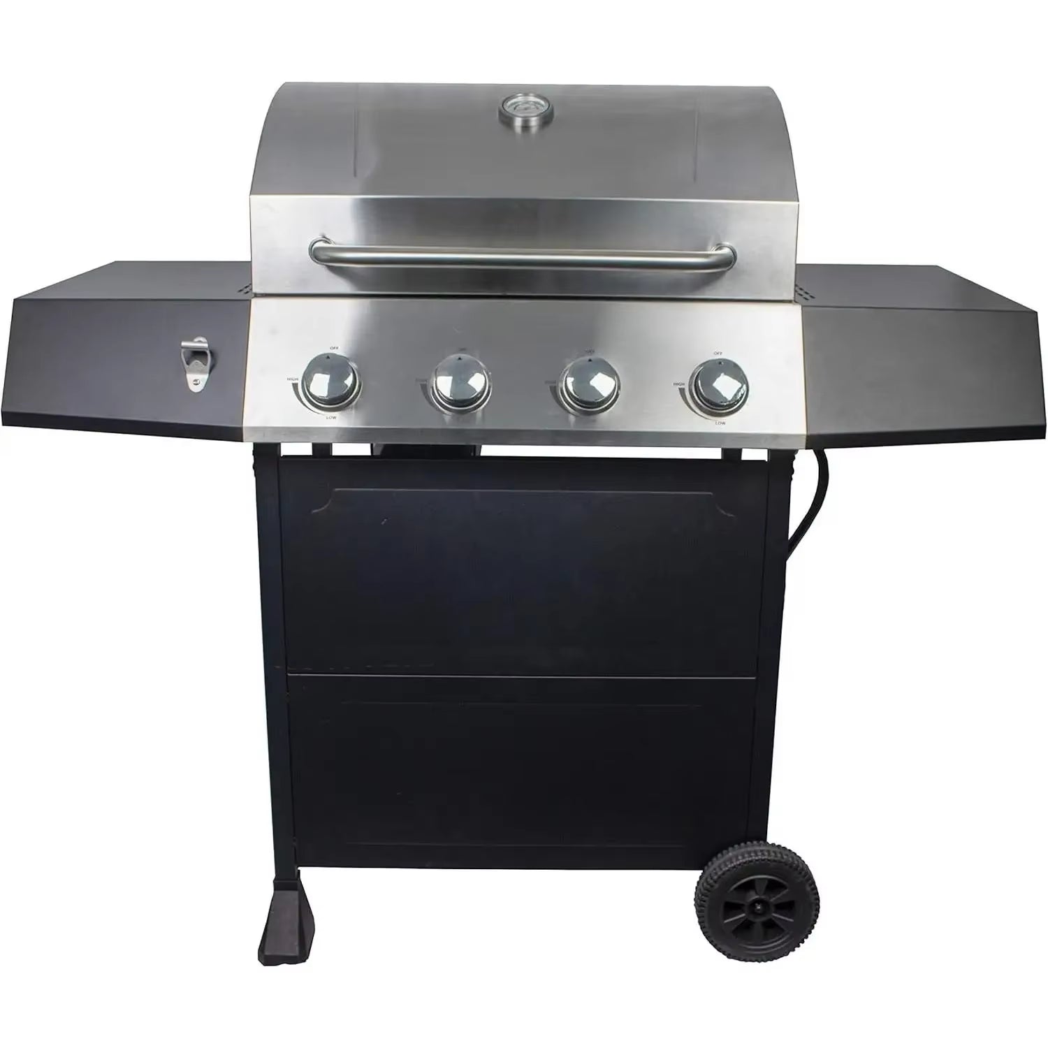 4-Burner Gas Grill, 44,000 BTU Stainless Steel Full Size Propane Grill with Cast Iron Grates, Outdoor Barbecu with Large Space