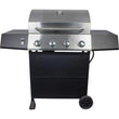 4-Burner Gas Grill, 44,000 BTU Stainless Steel Full Size Propane Grill with Cast Iron Grates, Outdoor Barbecu with Large Space