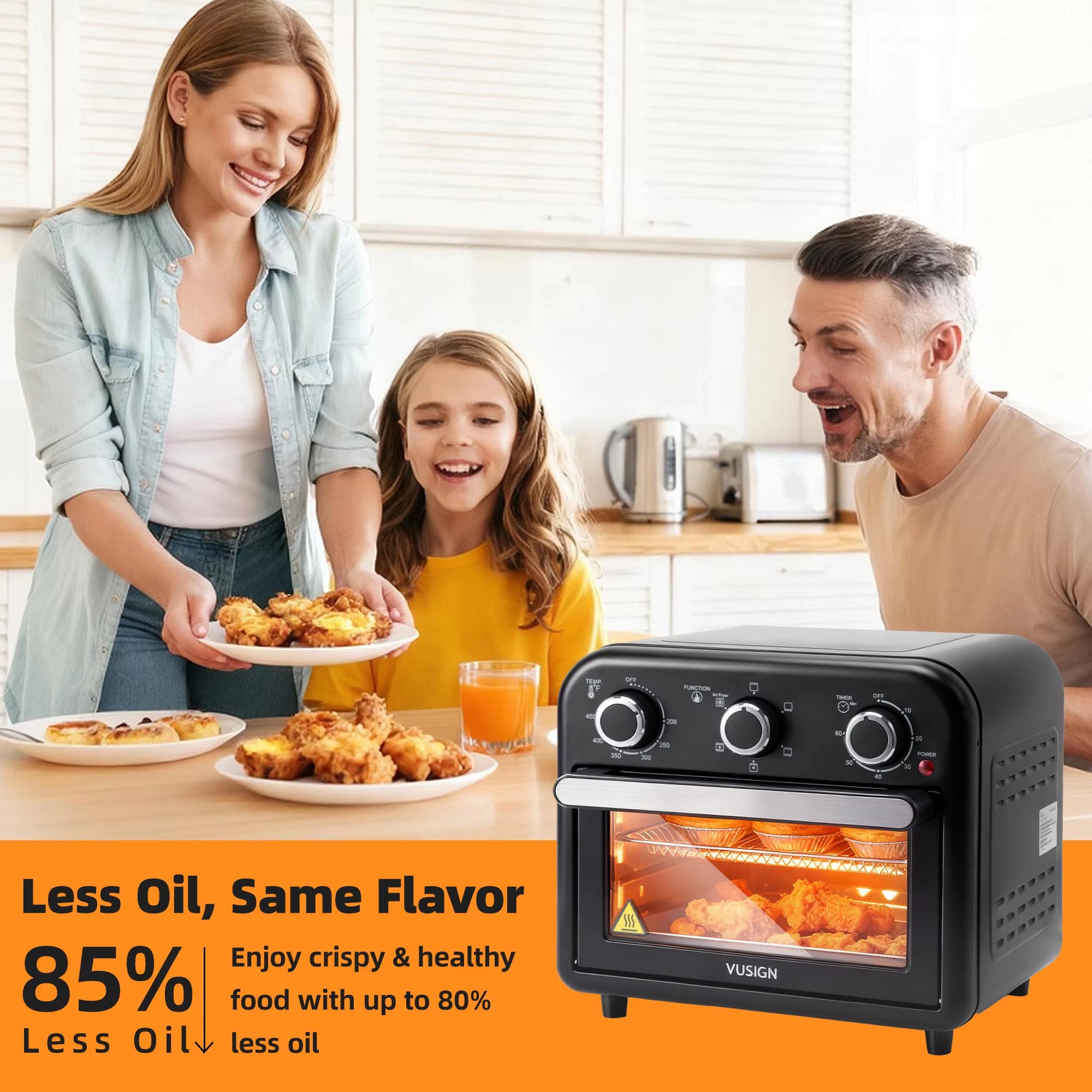 1300W 6-In-1 Air Fryer Toaster Oven, 13QT Convection Oven for Baking & Air Frying, Stainless Steel