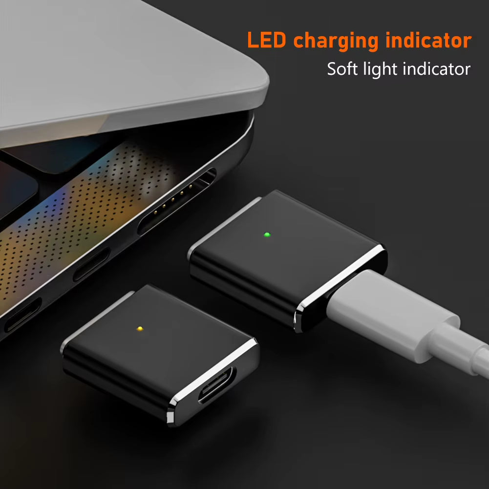 100W Replaceable Magnetic 3 Adapter with LED Indicator PD3.1 Type-C Female to Magnetic 3 Adapter 5A 20V for Macbook Air/Pro