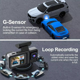 3 Channel Driving Recorder 2 Inch IPS HD Screen 1080P Camera Video Infrared Night Vision Hidden Recorder Car DVR Car Accessories