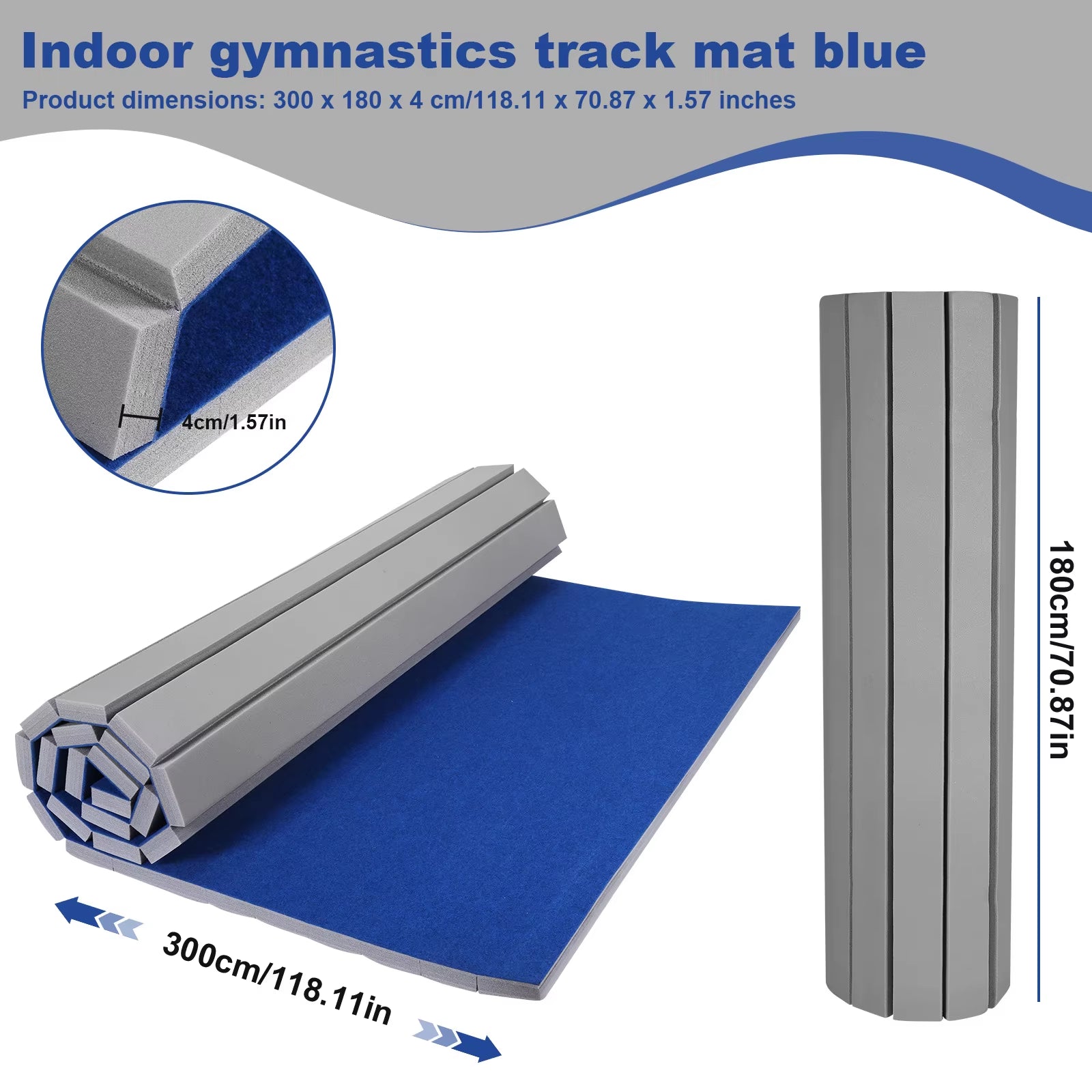 Sturdy Foam Wrestling Mat 118.11X70.87X1.57In Non-Slip Workout Mat with Grippy Surface for Home Yoga Fitness Pilates Martial Art