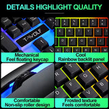 New Wired Keyboard and Mouse Set Usb Luminous Mechanical Keyboard and Mouse Set for PC Laptop Computer Game Office