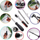 46-Piece 1/4 Inch Drive Socket Set - Metric Ratchet Wrench Kit with 4-14mm CR-V Sockets for Automotive and Household Repairs