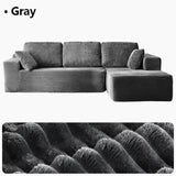 Oversized L Shaped Couch with Chaise, Minimalist Compressed Boneless Couch No Assembly Required, Modular Cloud Sectional Sofa Fo