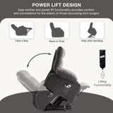 Power Lift Recliner Chair for Elderly with Vibration Massage and Lumbar Heating Electric Recliner Sofa with Cup Holde，Customized
