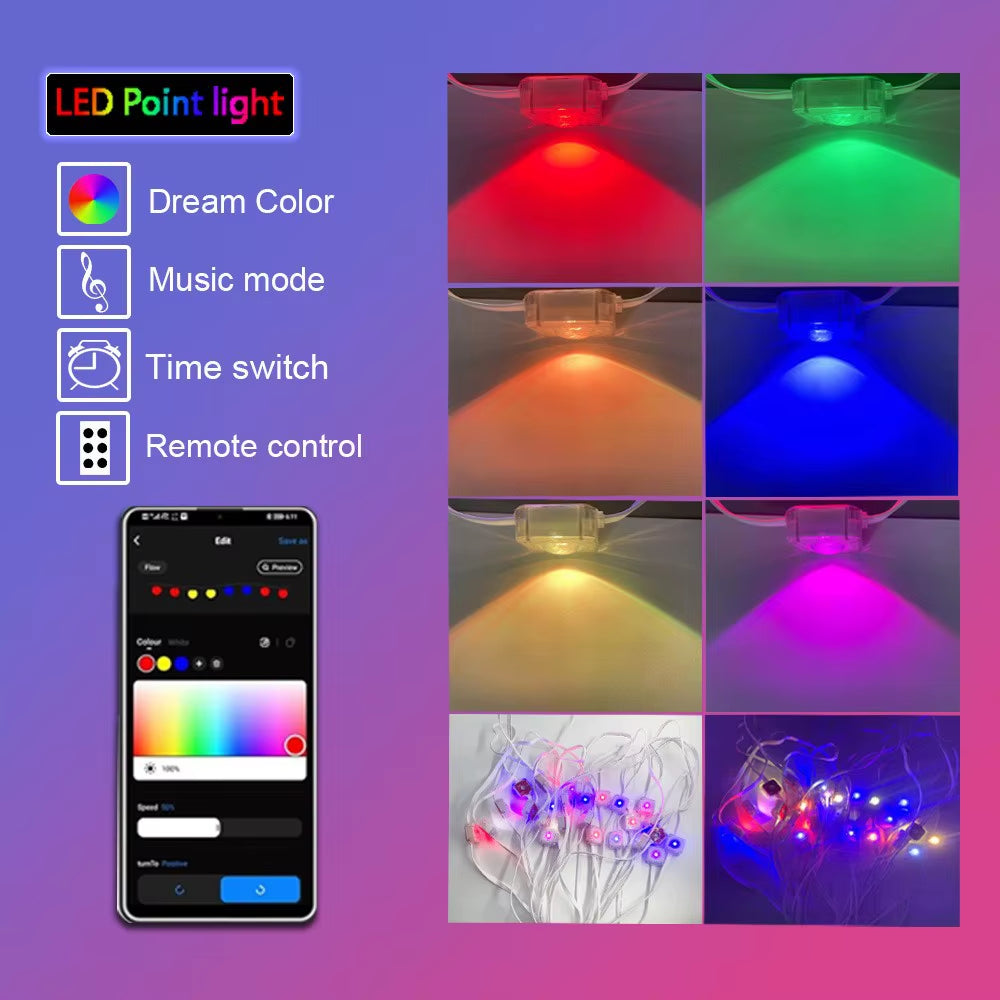 Eaves Lights Permanent Outdoor LED Light String Strip APP Smart Dly Auto Scene Lighting Effects Christmas Holidays Decor
