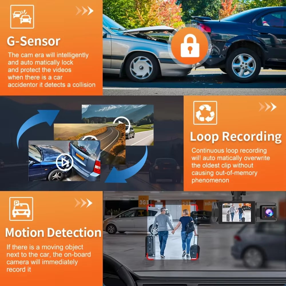 WIFI Dash Cam for Car 2/3 Channel 1080P Video Recorder Dashcam Auto Black Box Car DVR Rear View Camera Car Accessory