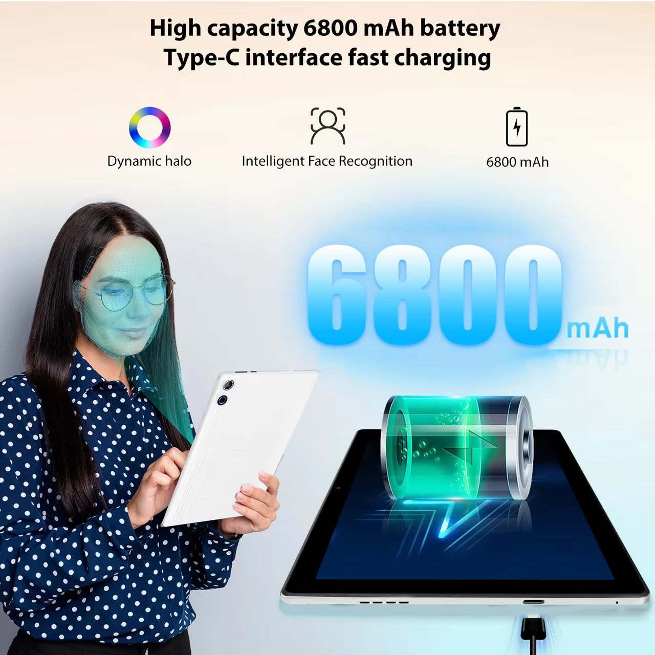 11-Inch Android 14 Tablet with Octa-Core Processor, 14GB RAM, 64GB Storage (Expandable to 1TB), 6800mAh Battery, Includes Protective Case, Stylus, Keyboard, Mouse, and Headphones